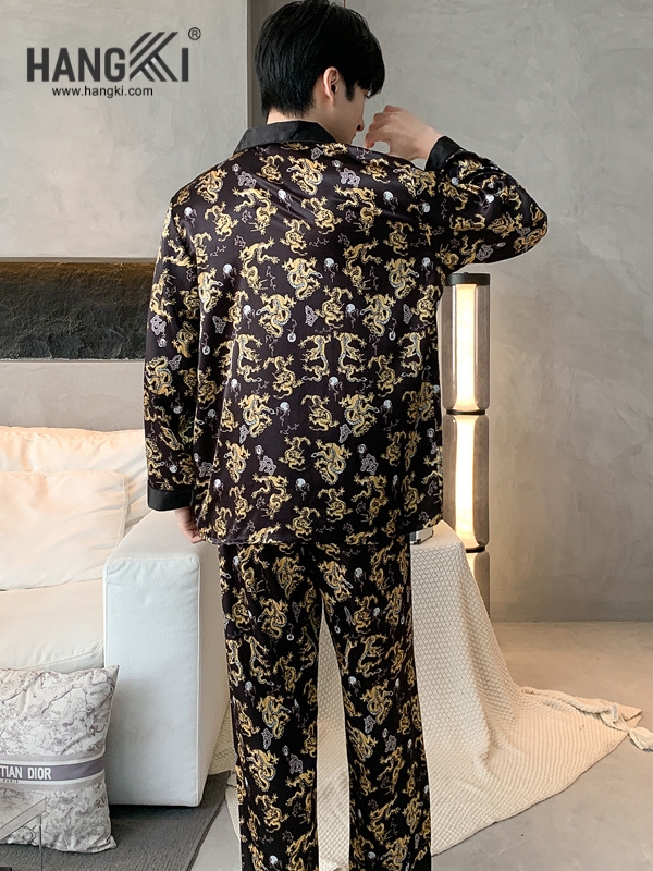 TD270 - Đồ Ngủ Pijama Nam Tay Dài Quần Dài Lụa