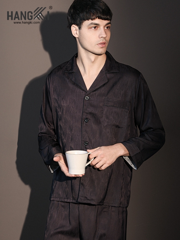 TD271 - Đồ Ngủ Pijama Nam Tay Dài Quần Dài Lụa