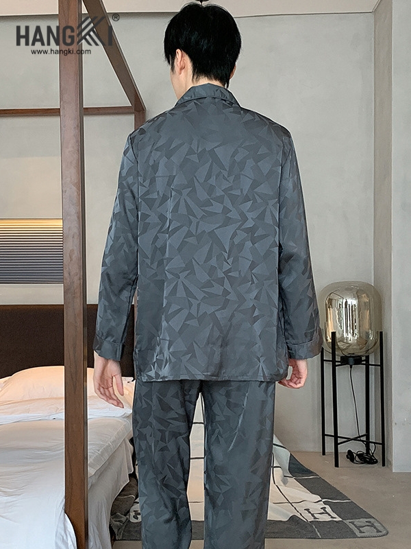 TD272 - Đồ Ngủ Pijama Nam Tay Dài Quần Dài Lụa