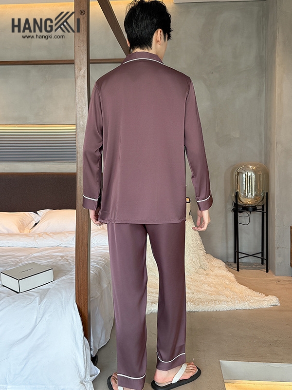 TD275 - Đồ Ngủ Pijama Nam Tay Dài Quần Dài Lụa