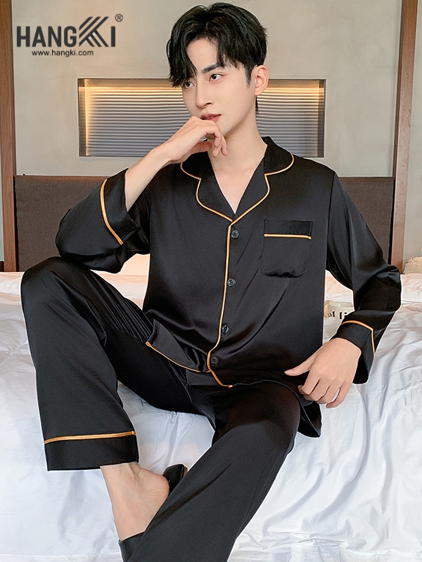 TD275 - Đồ Ngủ Pijama Nam Tay Dài Quần Dài Lụa