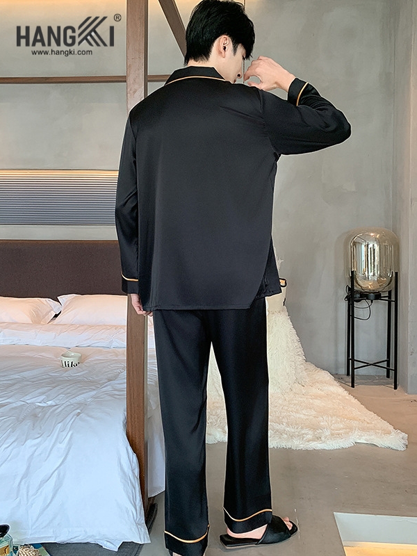 TD275 - Đồ Ngủ Pijama Nam Tay Dài Quần Dài Lụa