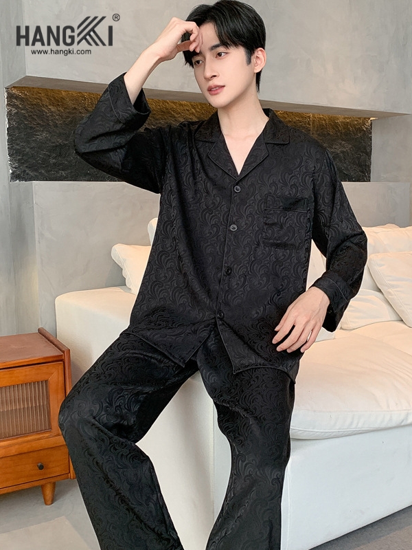 TD276 - Đồ Ngủ Pijama Nam Tay Dài Quần Dài Lụa