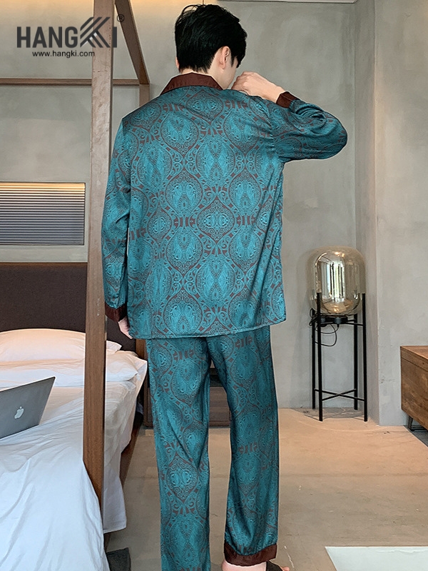 TD278 - Đồ Ngủ Pijama Nam Tay Dài Quần Dài Lụa