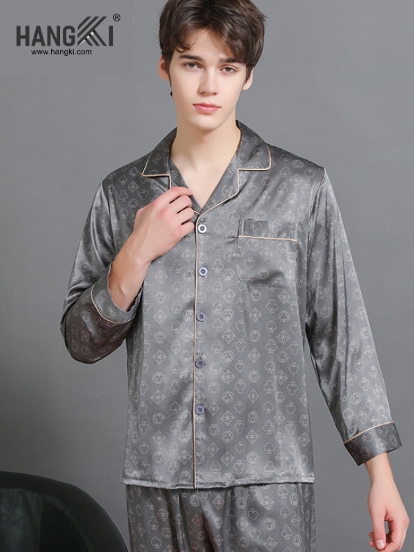 TD280 - Đồ Ngủ Pijama Nam Tay Dài Quần Dài Lụa