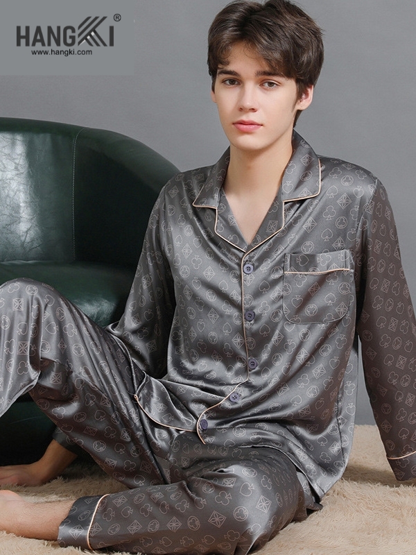 TD280 - Đồ Ngủ Pijama Nam Tay Dài Quần Dài Lụa