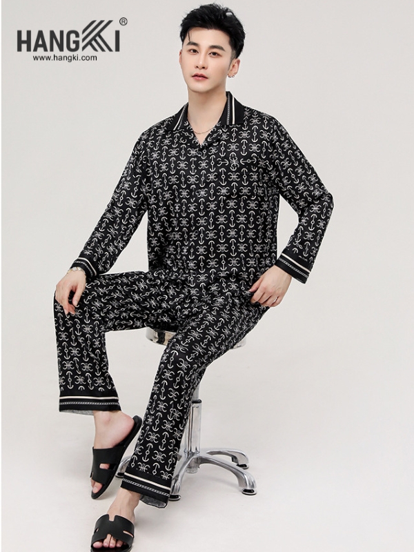 TD285 - Đồ Ngủ Pijama Nam Tay Dài Quần Dài Lụa