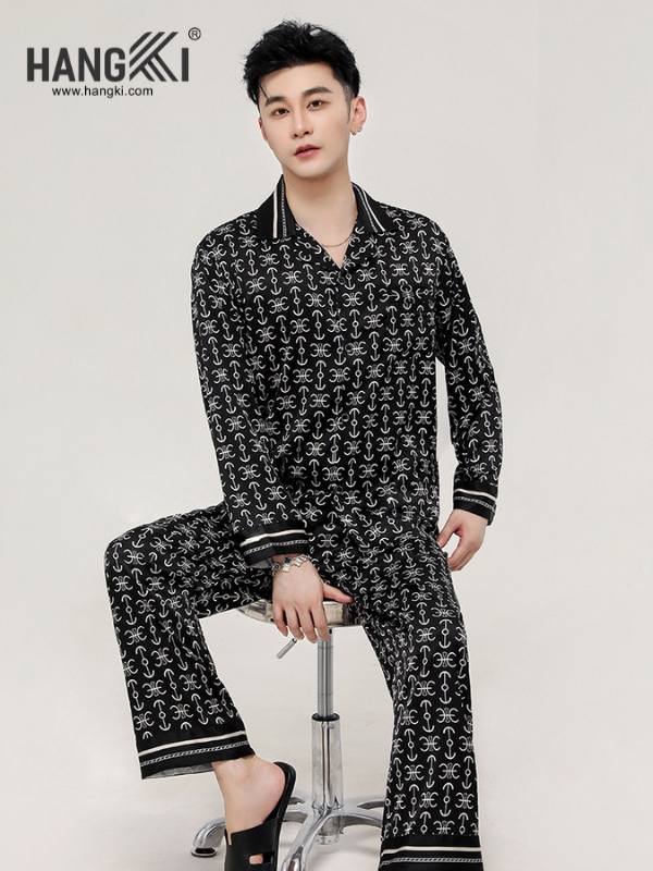 TD285 - Đồ Ngủ Pijama Nam Tay Dài Quần Dài Lụa