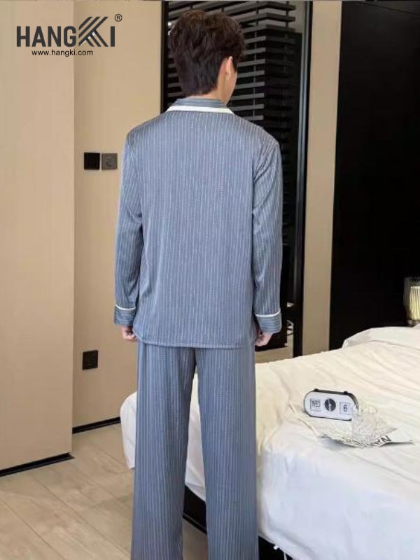 TD287 - Đồ Ngủ Pijama Nam Tay Dài Quần Dài Lụa