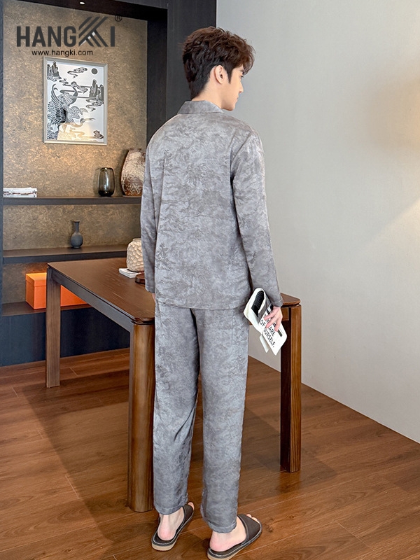 TD288 - Đồ Ngủ Pijama Nam Tay Dài Quần Dài Lụa