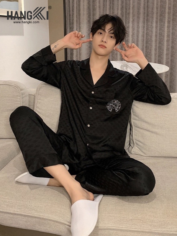 TD290 - Đồ Ngủ Pijama Nam Tay Dài Quần Dài Lụa