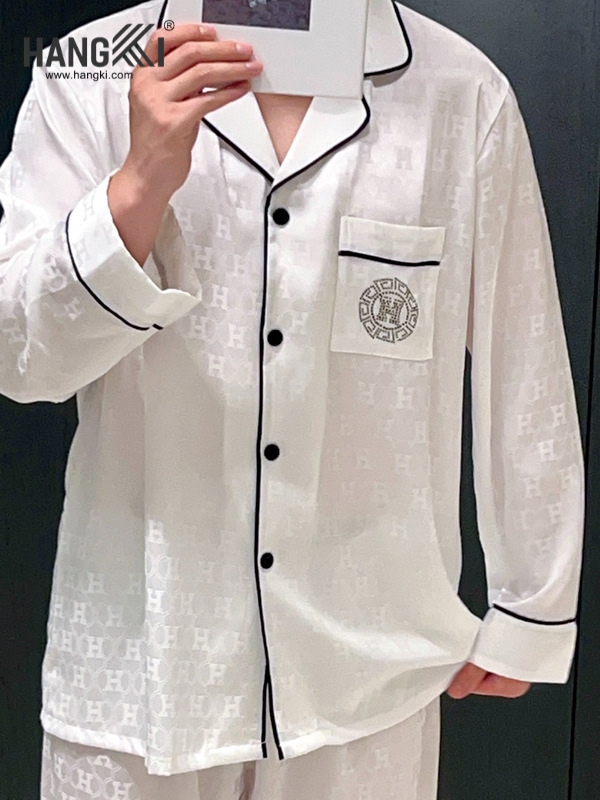 TD294 - Đồ Ngủ Pijama Nam Tay Dài Quần Dài Lụa