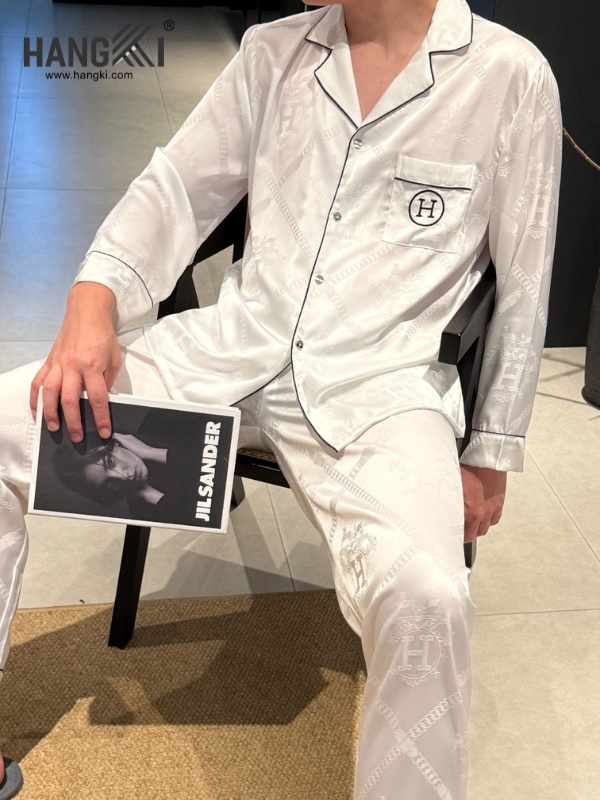 TD295 - Đồ Ngủ Pijama Nam Tay Dài Quần Dài Lụa