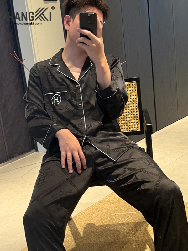 TD295 - Đồ Ngủ Pijama Nam Tay Dài Quần Dài Lụa