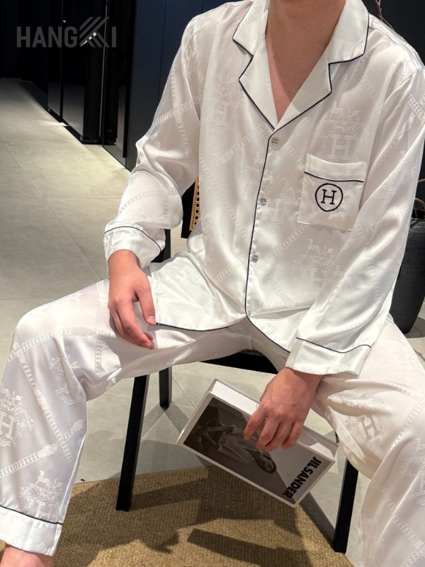 TD295 - Đồ Ngủ Pijama Nam Tay Dài Quần Dài Lụa