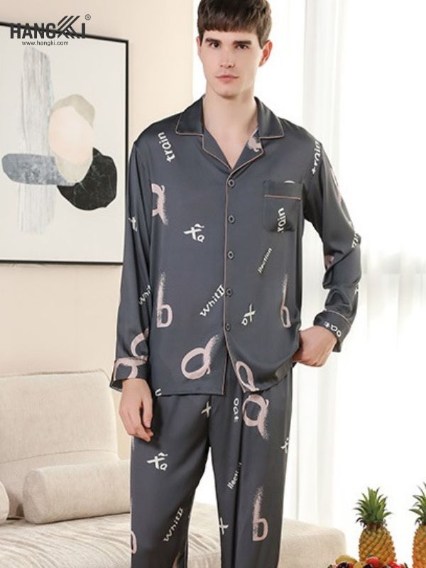 TD30 - Đồ Ngủ Pijama Nam Tay Dài Quần Dài Lụa