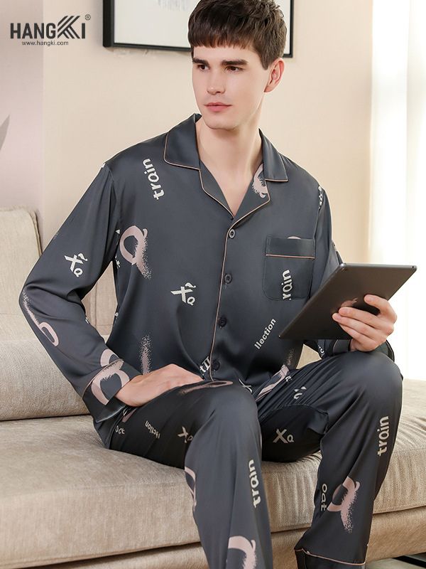 TD30 - Đồ Ngủ Pijama Nam Tay Dài Quần Dài Lụa