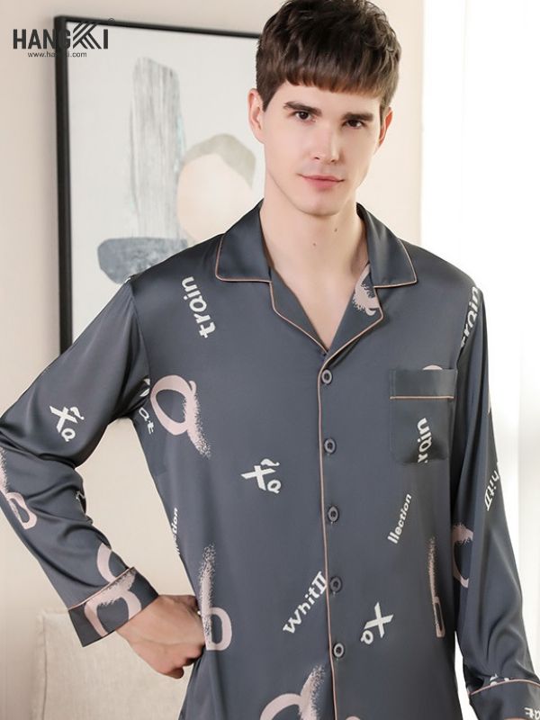 TD30 - Đồ Ngủ Pijama Nam Tay Dài Quần Dài Lụa