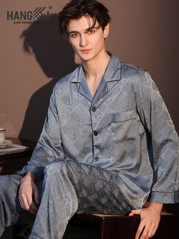 TD300 - Đồ Ngủ Pijama Nam Tay Dài Quần Dài Lụa