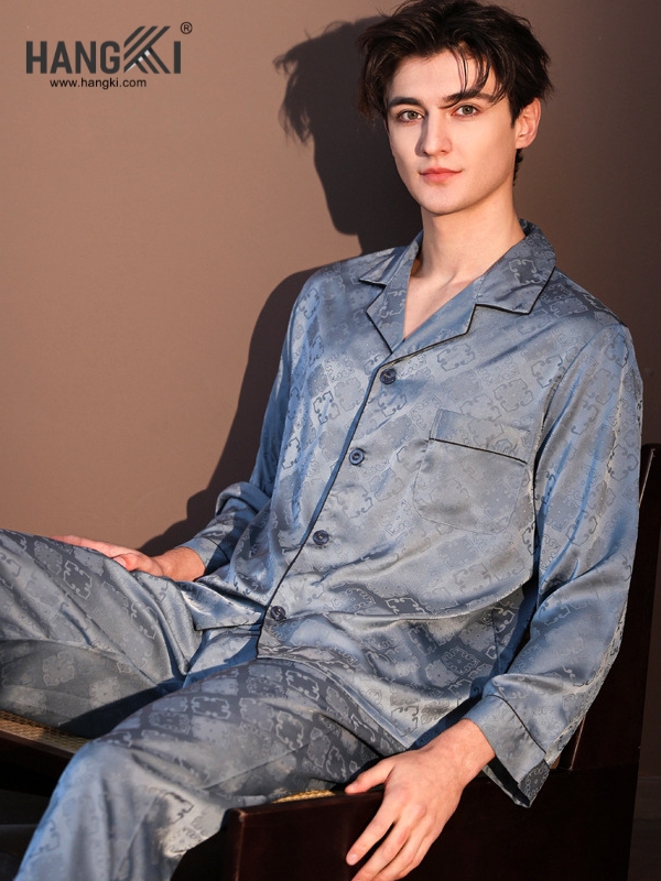 TD300 - Đồ Ngủ Pijama Nam Tay Dài Quần Dài Lụa