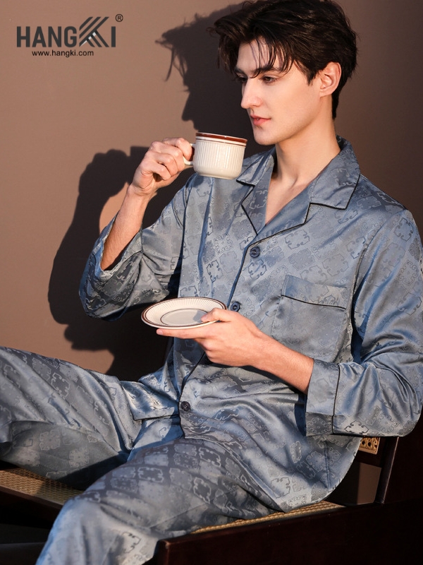 TD300 - Đồ Ngủ Pijama Nam Tay Dài Quần Dài Lụa