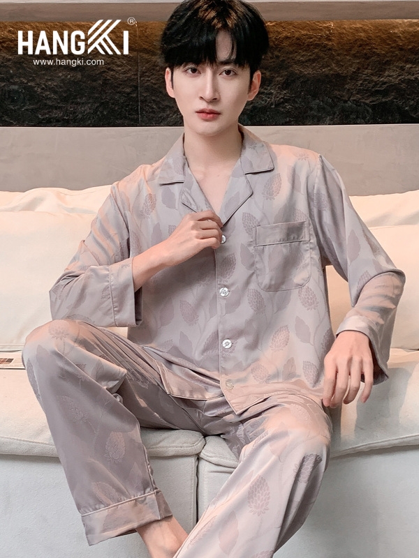 TD303 - Đồ Ngủ Pijama Nam Tay Dài Quần Dài Lụa