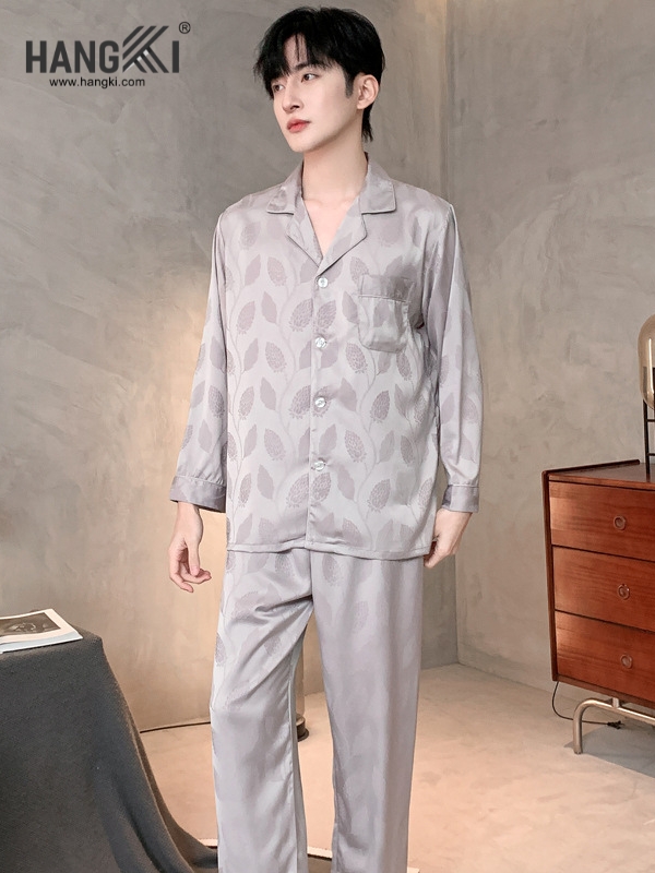 TD303 - Đồ Ngủ Pijama Nam Tay Dài Quần Dài Lụa
