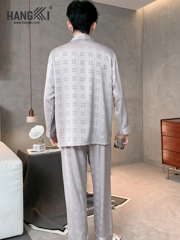 TD304 - Đồ Ngủ Pijama Nam Tay Dài Quần Dài Lụa