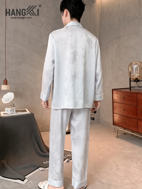 TD305 - Đồ Ngủ Pijama Nam Tay Dài Quần Dài Lụa