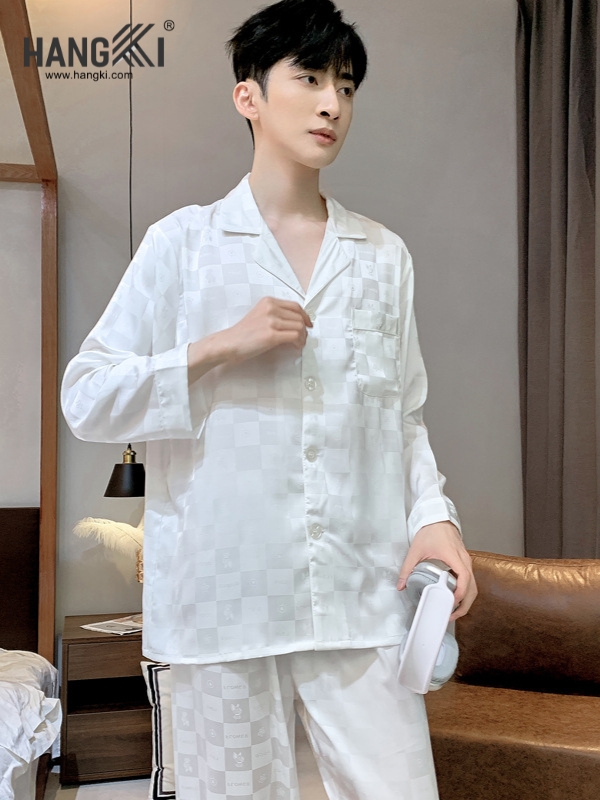 TD306 - Đồ Ngủ Pijama Nam Tay Dài Quần Dài Lụa
