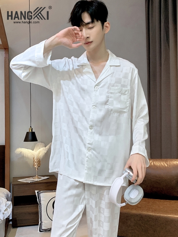 TD306 - Đồ Ngủ Pijama Nam Tay Dài Quần Dài Lụa