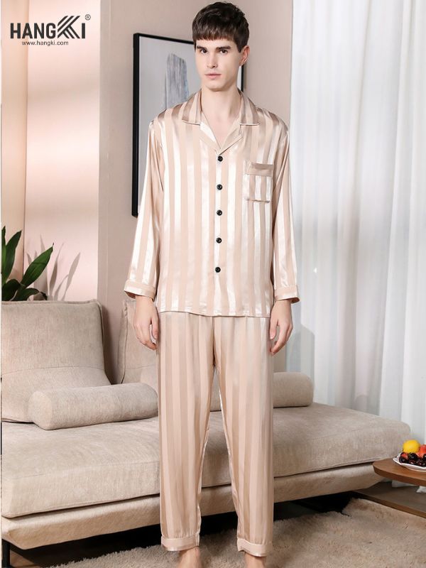 TD31 - Đồ Ngủ Pijama Nam Tay Dài Quần Dài Lụa