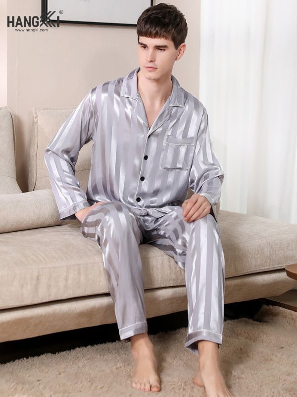TD31 - Đồ Ngủ Pijama Nam Tay Dài Quần Dài Lụa
