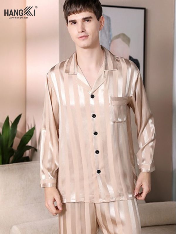 TD31 - Đồ Ngủ Pijama Nam Tay Dài Quần Dài Lụa