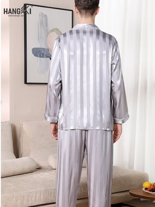 TD31 - Đồ Ngủ Pijama Nam Tay Dài Quần Dài Lụa