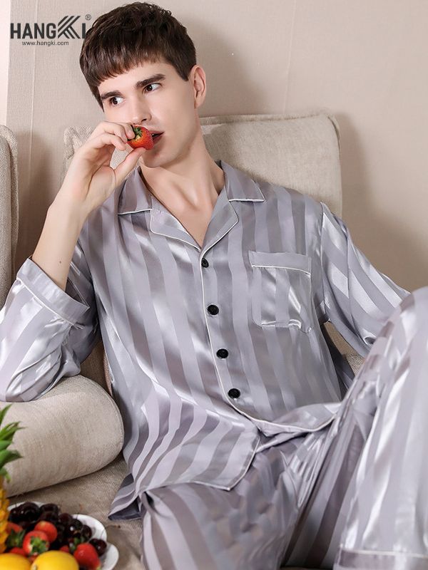 TD31 - Đồ Ngủ Pijama Nam Tay Dài Quần Dài Lụa
