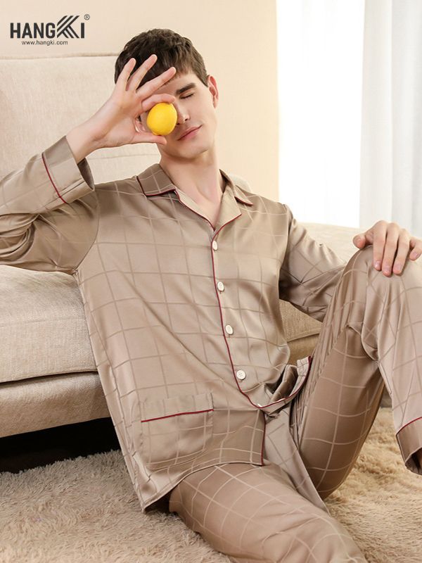 TD32 - Đồ Ngủ Pijama Nam Tay Dài Quần Dài Lụa