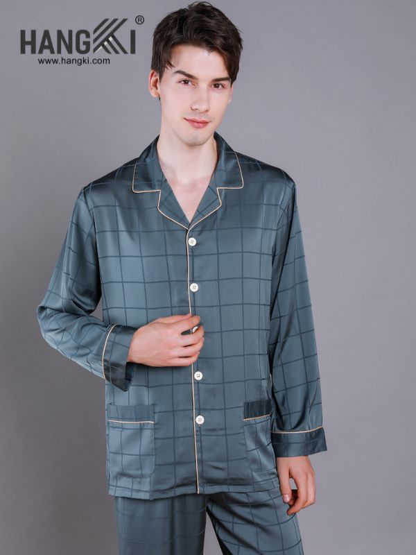 TD32 - Đồ Ngủ Pijama Nam Tay Dài Quần Dài Lụa