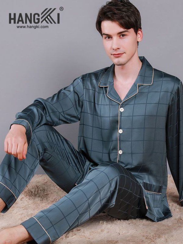 TD32 - Đồ Ngủ Pijama Nam Tay Dài Quần Dài Lụa