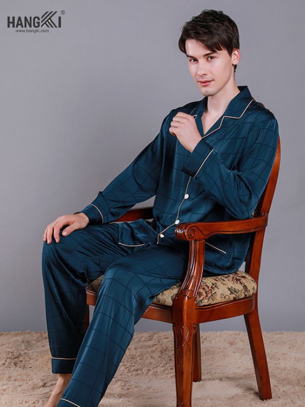TD32 - Đồ Ngủ Pijama Nam Tay Dài Quần Dài Lụa