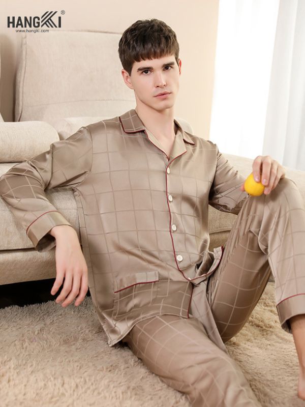 TD32 - Đồ Ngủ Pijama Nam Tay Dài Quần Dài Lụa