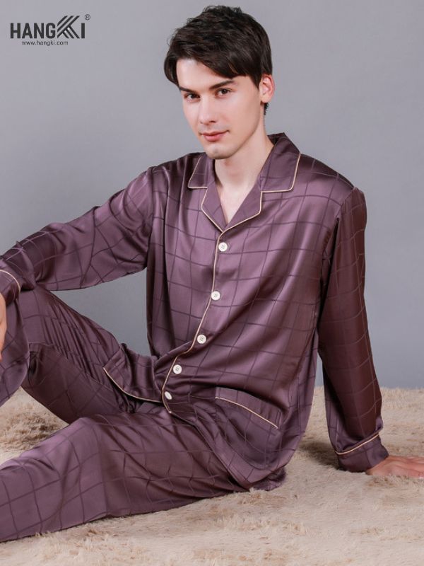 TD32 - Đồ Ngủ Pijama Nam Tay Dài Quần Dài Lụa