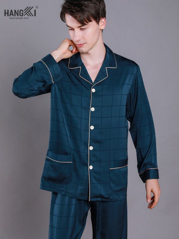 TD32 - Đồ Ngủ Pijama Nam Tay Dài Quần Dài Lụa