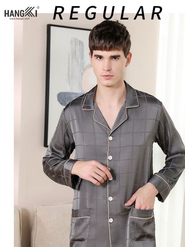 TD32 - Đồ Ngủ Pijama Nam Tay Dài Quần Dài Lụa
