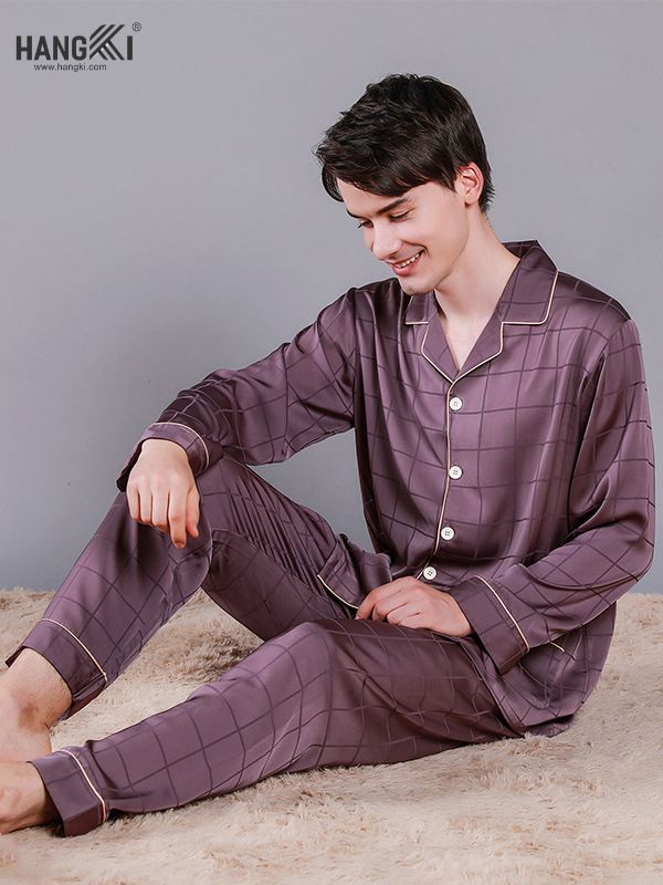 TD32 - Đồ Ngủ Pijama Nam Tay Dài Quần Dài Lụa