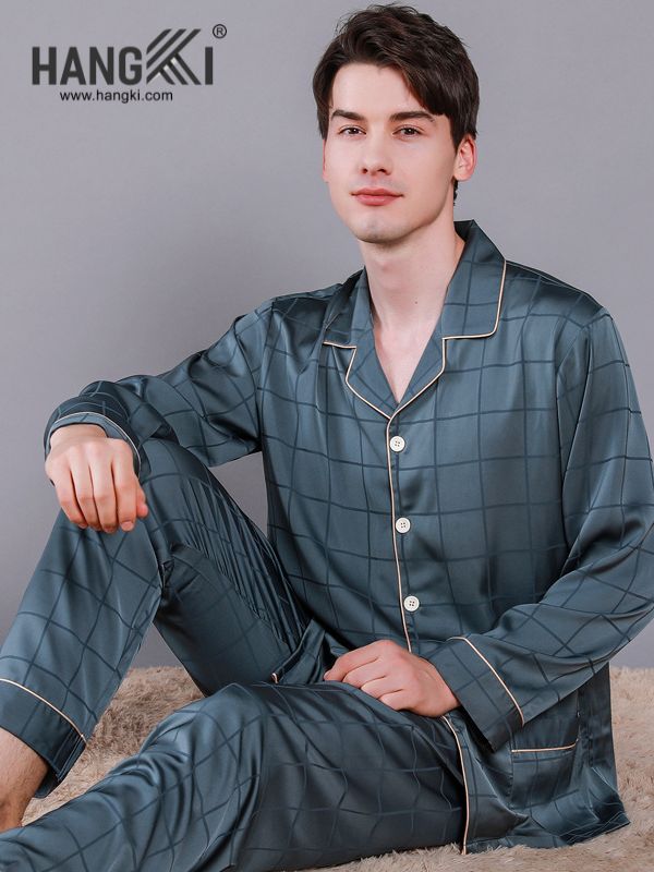 TD32 - Đồ Ngủ Pijama Nam Tay Dài Quần Dài Lụa