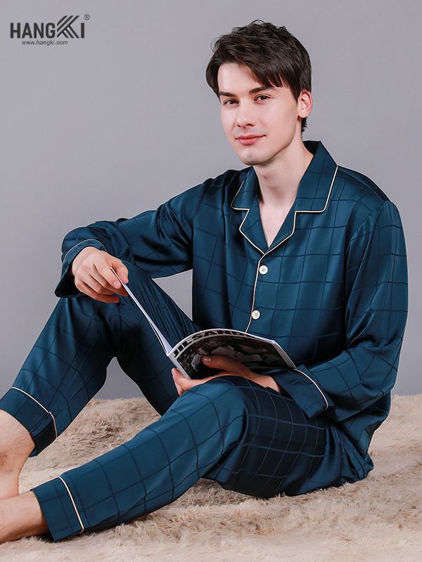 TD32 - Đồ Ngủ Pijama Nam Tay Dài Quần Dài Lụa