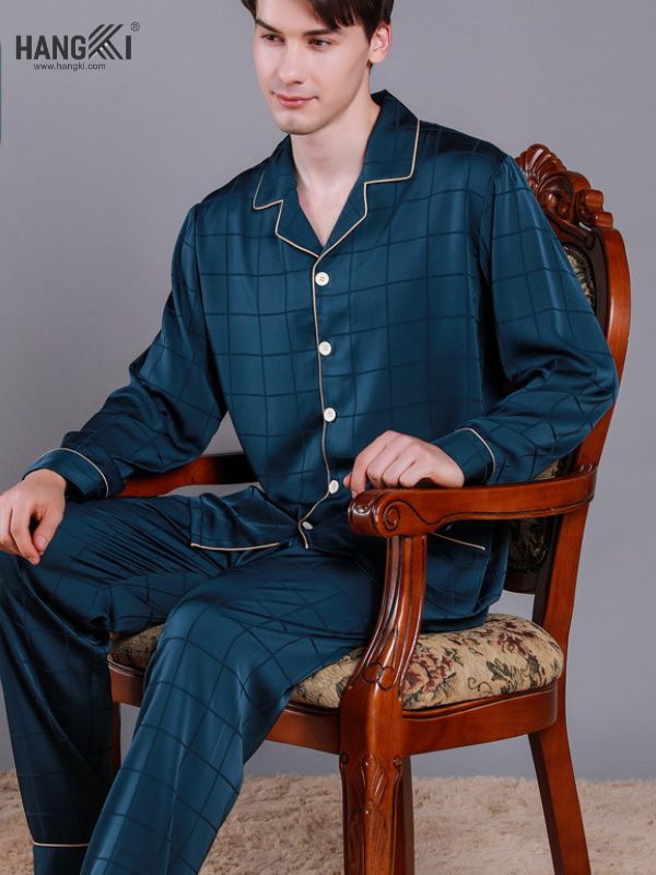 TD32 - Đồ Ngủ Pijama Nam Tay Dài Quần Dài Lụa