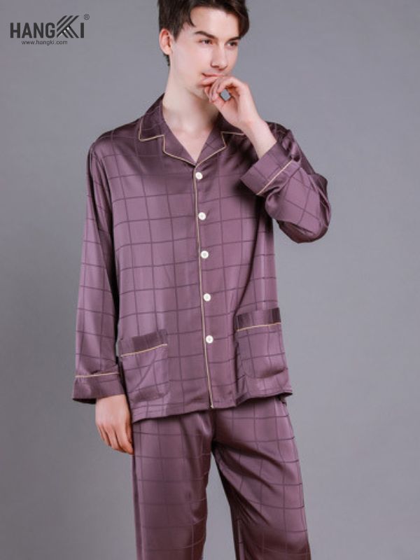 TD32 - Đồ Ngủ Pijama Nam Tay Dài Quần Dài Lụa