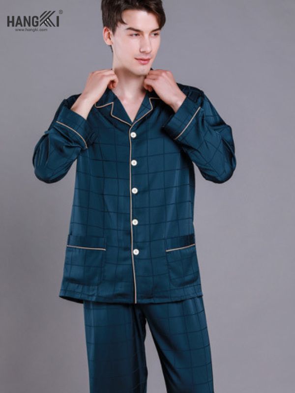 TD32 - Đồ Ngủ Pijama Nam Tay Dài Quần Dài Lụa